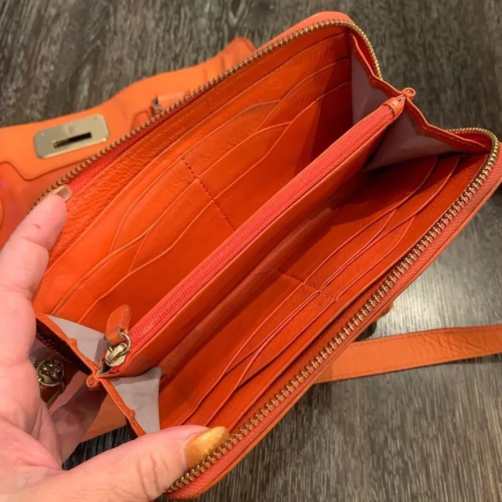 Cole Haan Tangerine Leather Satchel w/ Wallet